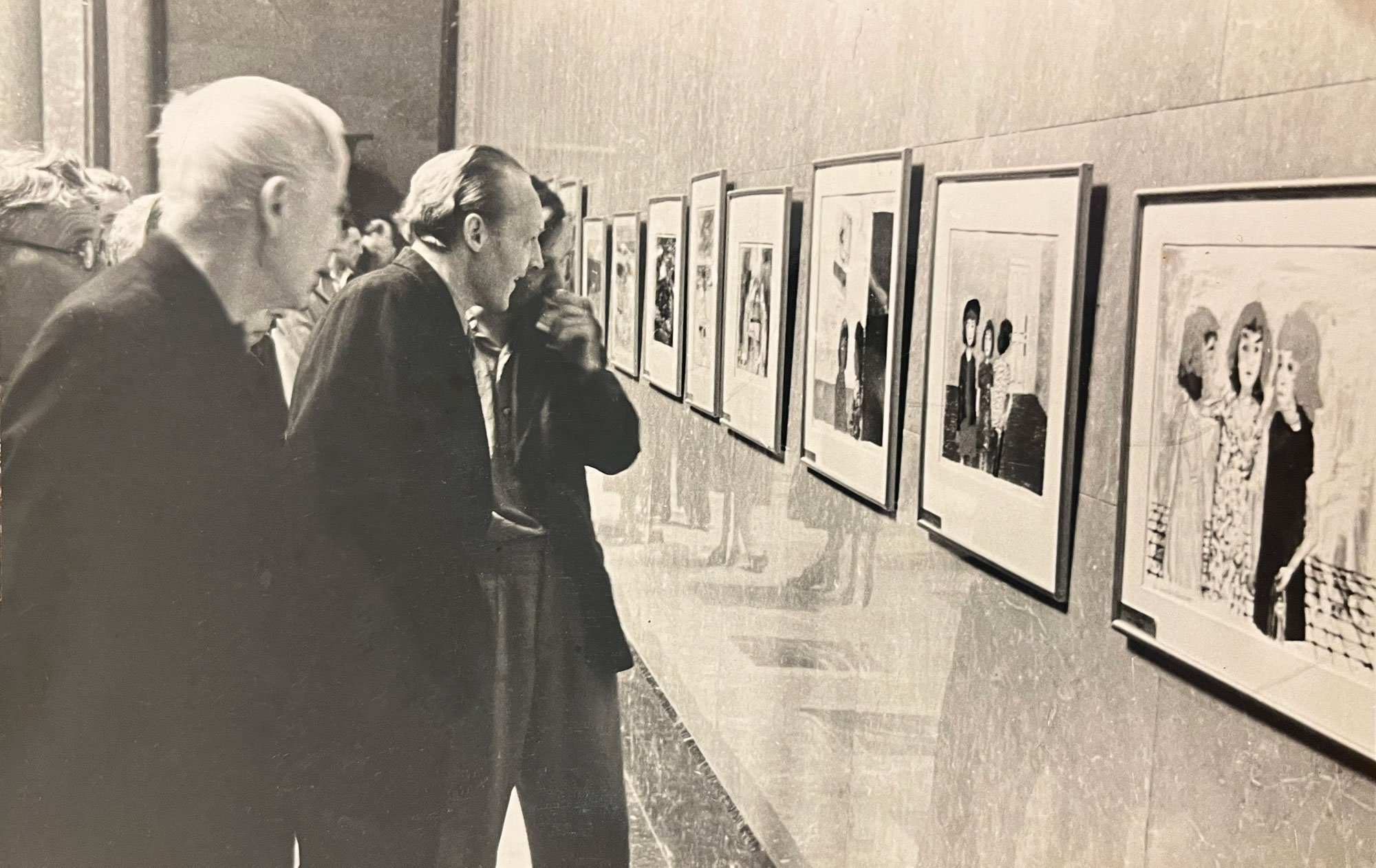 Visitors at an exhibition, Leningrad 1957